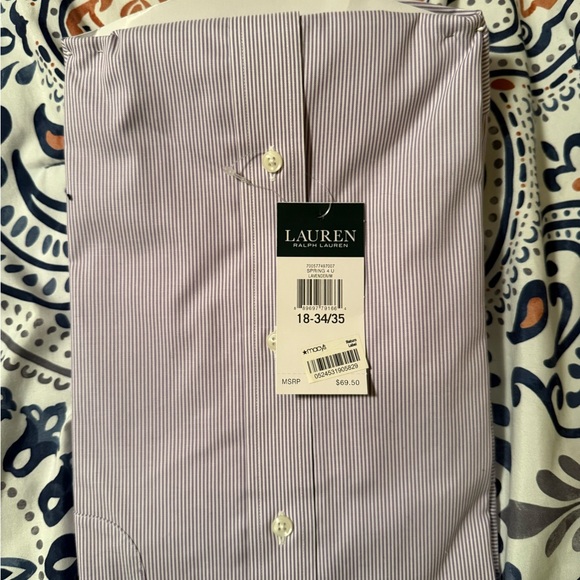 NWT Ralph Lauren Men's Striped Dress Shirt - Picture 3 of 3